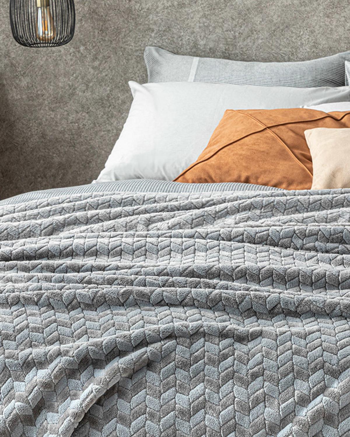 Softy Braid ОДЕАЛО Tek Kişilik Ombre Super Soft 150x200 cm Gray