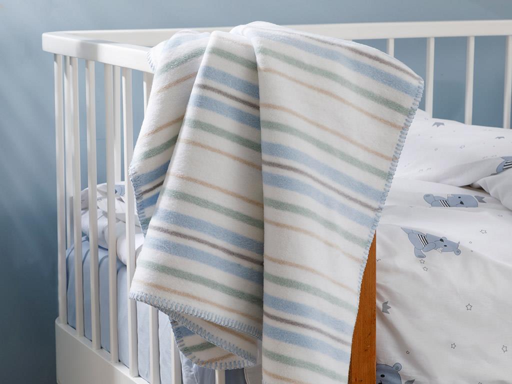 Softy Stripe БЕБЕШКО ОДЕАЛО 100x120 cm Blue.