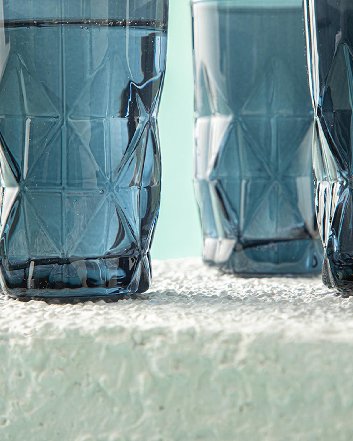 Sofya Водна Чаша За Сервиране С Кафе 6 Бр., Стъкло, Тъмно Синьо, 110 Ml