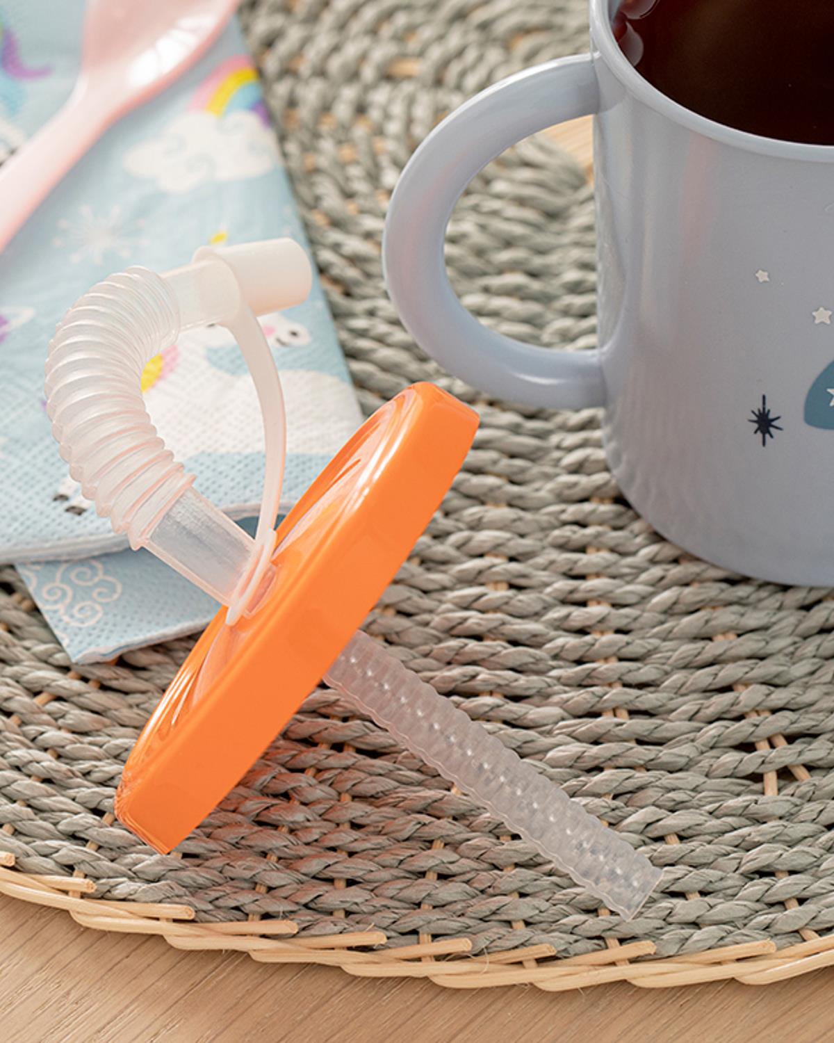 Space Чаша Със Сламка Пластмасов, Синьо, 210 Ml