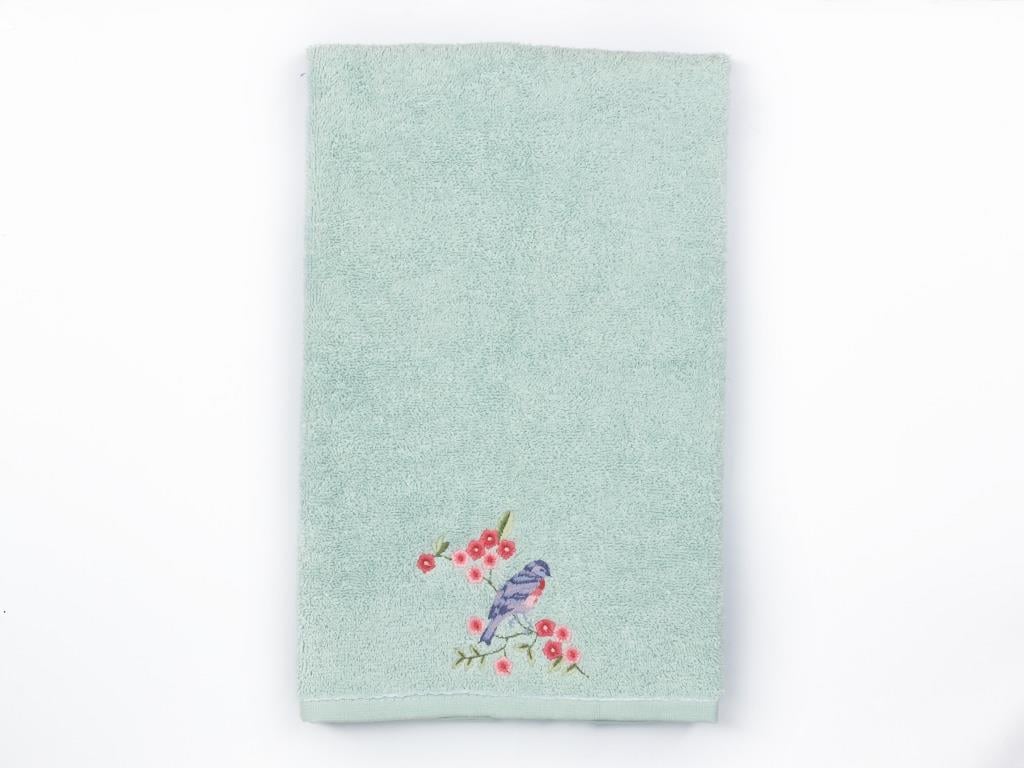 Sprig Birds ХАВЛИЯ ЗА ЛИЦЕ Бродирани 50x80 cm Seledon,