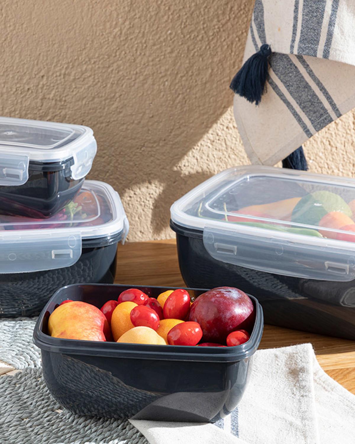 Stella Кутия За Съхранение Правоъгълен Пластмаса 2300 мл Антрацит