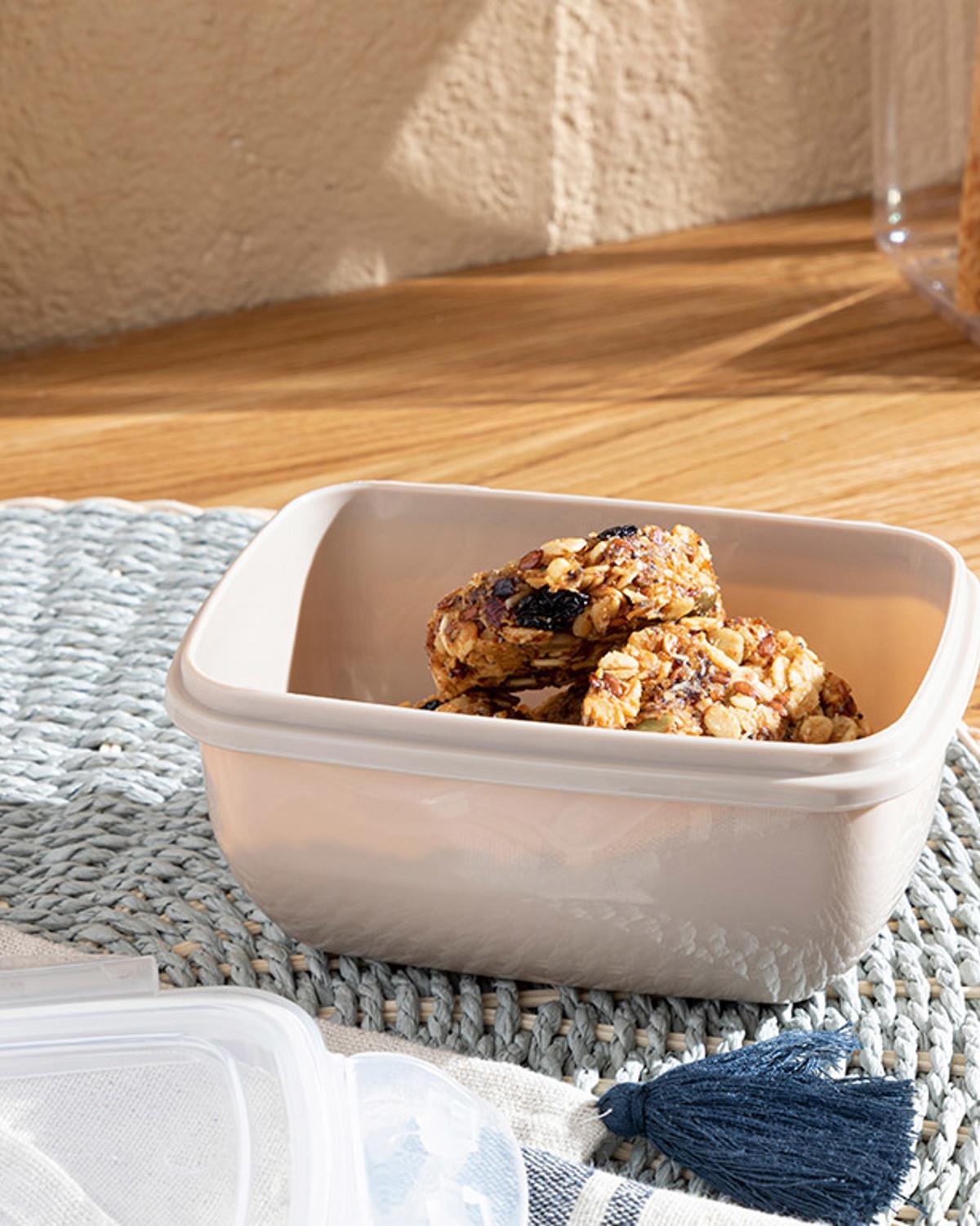 Stella Кутия За Съхранение Правоъгълен Пластмаса 400 мл Тъмнобежов