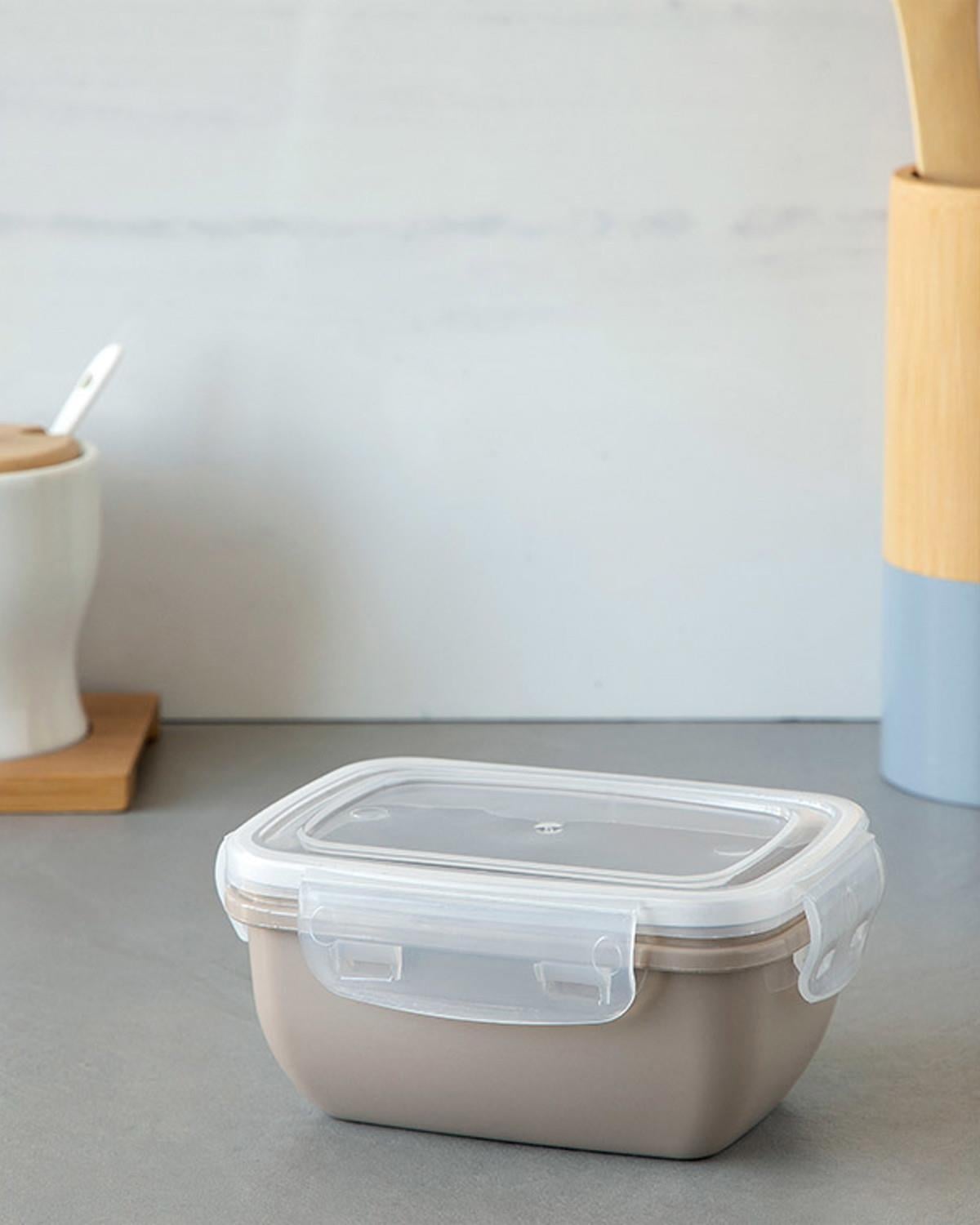 Stella Кутия За Съхранение Правоъгълна, Пластмасов, Бежово, 400 Ml