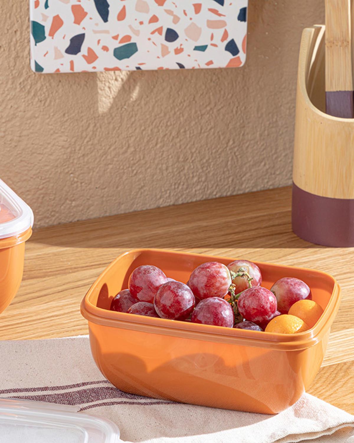 Stella Кутия За Съхранение Правоъгълен Пластмаса 800 мл Оранжев