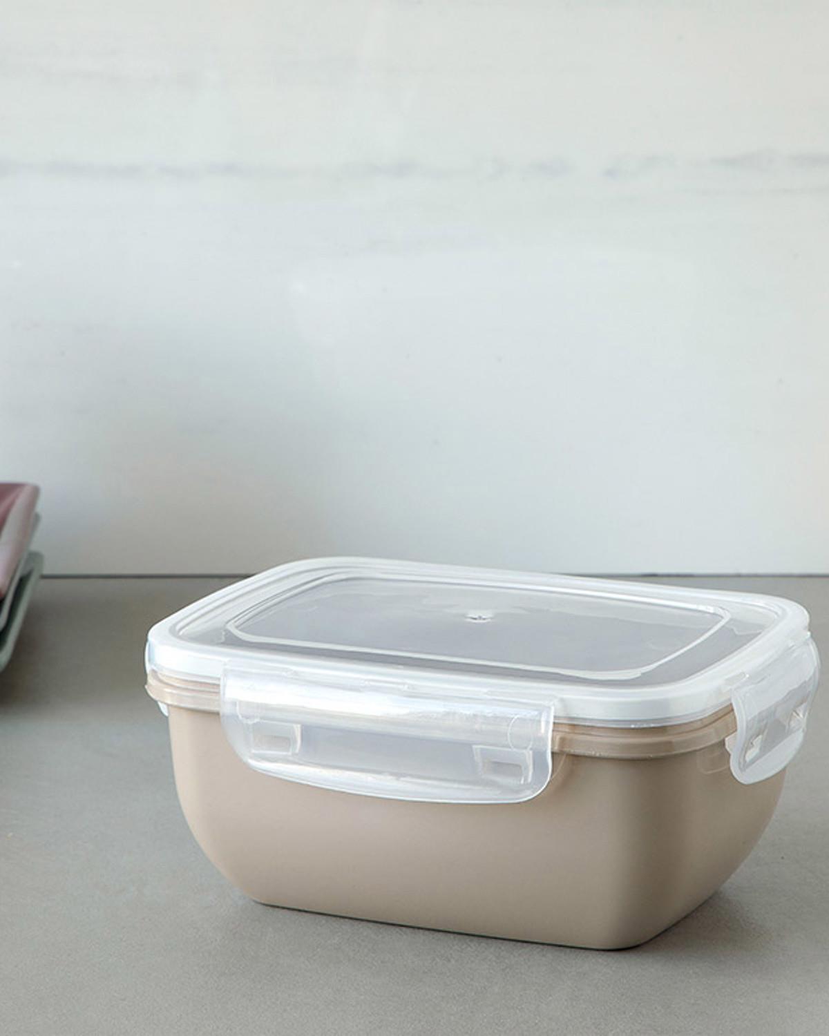 Stella Кутия За Съхранение Правоъгълен Пластмаса 800 мл Бежов