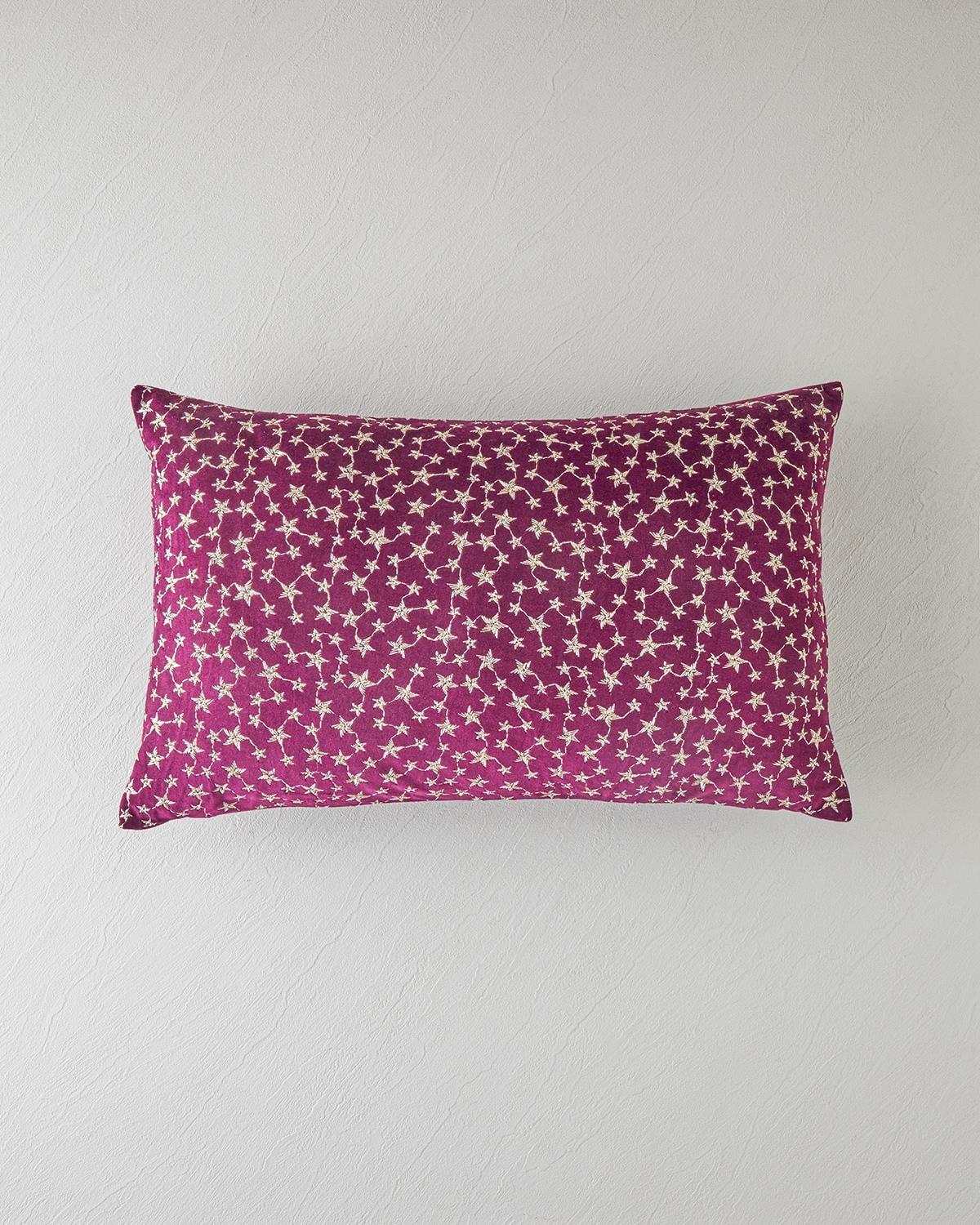 Stellar Декоративна Възглавница Кадифе с бродерия 35x55 см Бордо