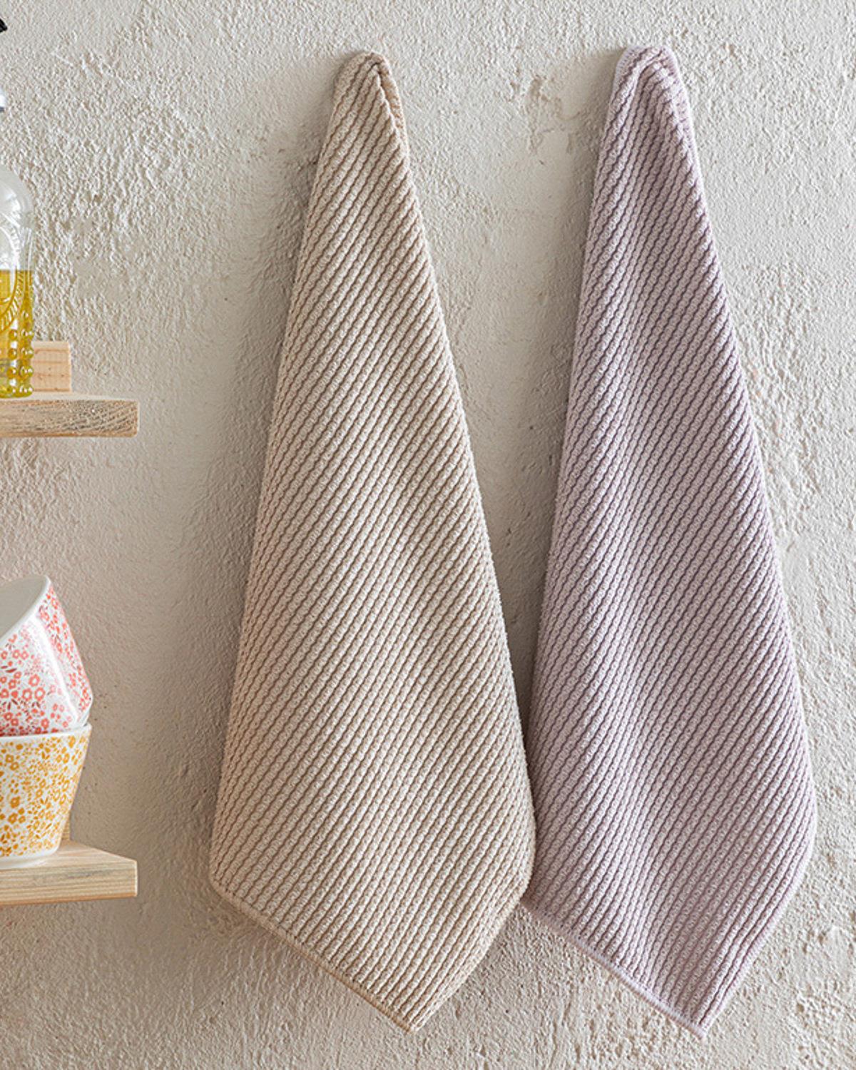 Stoffa Кухненска Кърпа 2Бр., Полиестер, Бежово-Пудра, 30 X 40 Cm