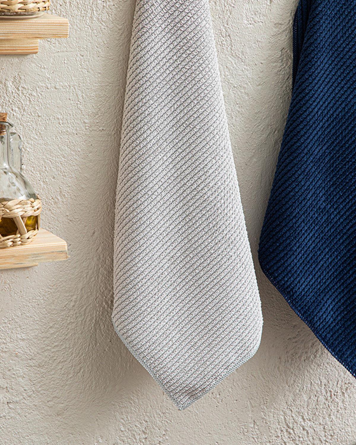 Stoffa Кухненска Кърпа 2Бр., Полиестер, Сиво-Тъмно Синьо, 30 X 40 Cm