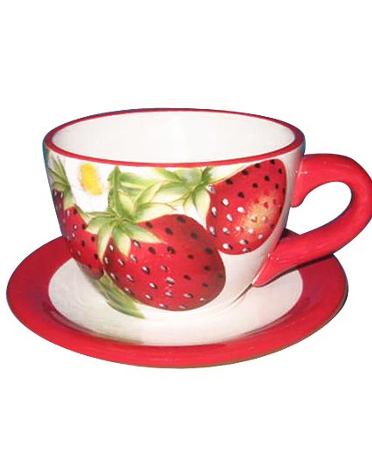Strawberry Саксия Керамика . Червен