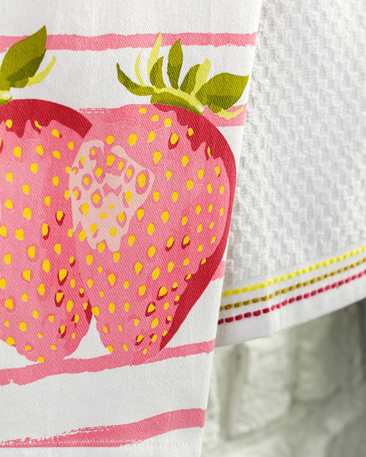 Strawberry Кърпа За Сушене 2 бр. Памук 40x60 см Розов