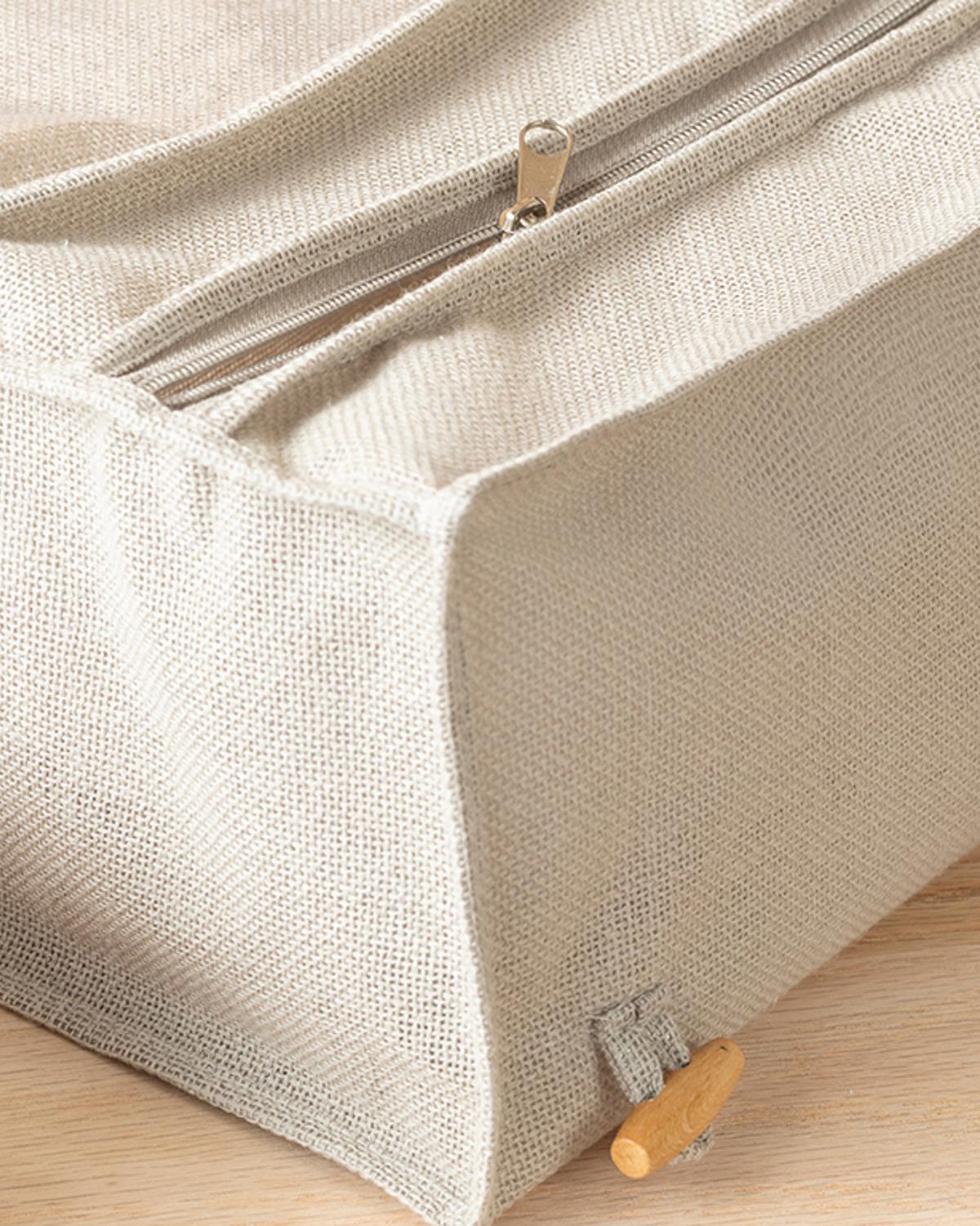 Stripe Linen Чанта За Пътуване Голям Лен 17x25 Бежов