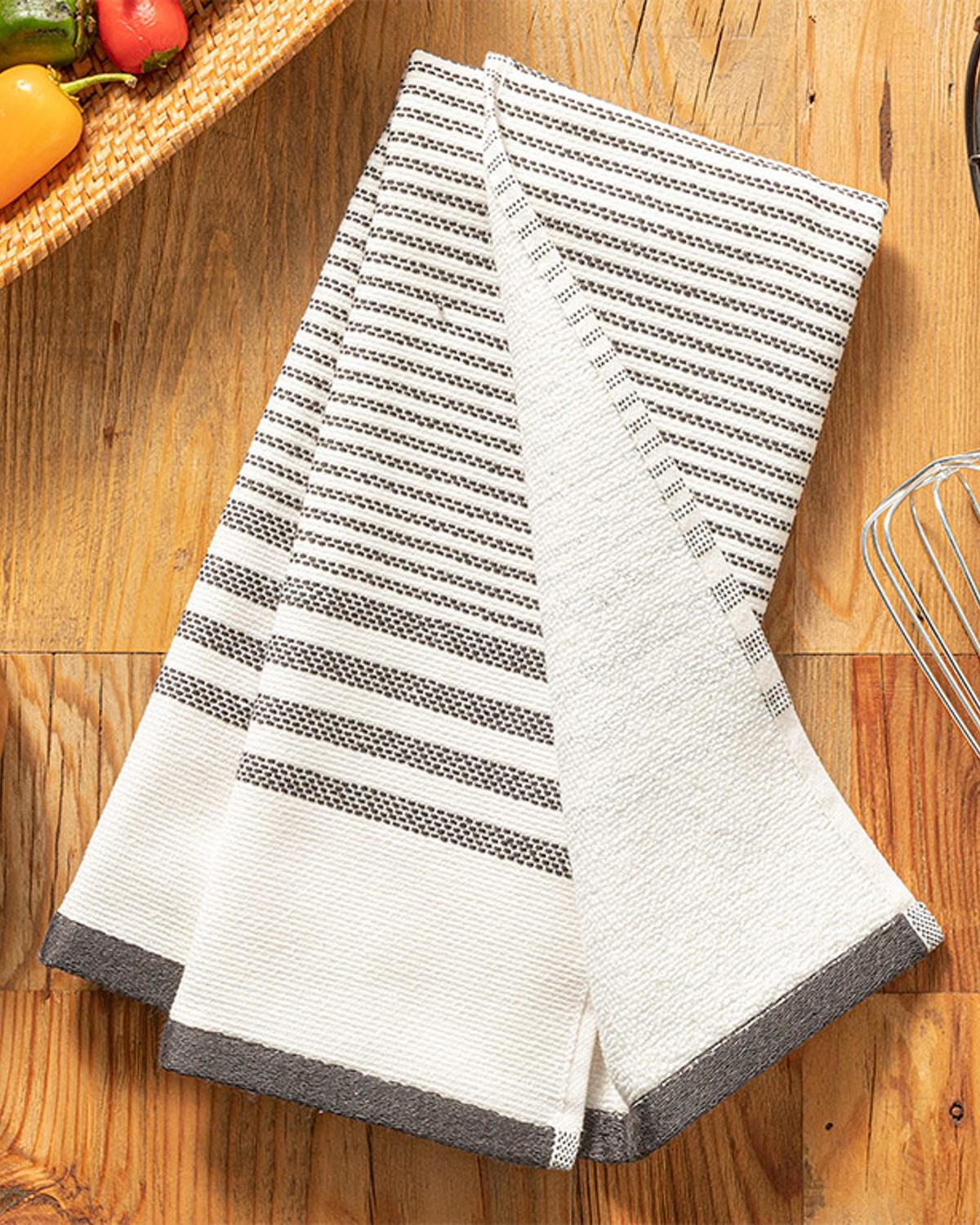 Stripy Кърпа За Сушене Памук 40x60 см Антрацит