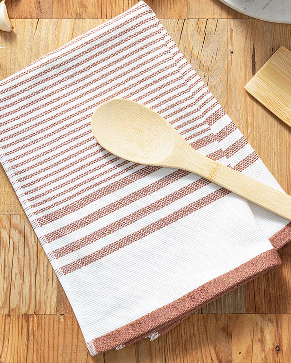 Stripy Кърпа За Сушене Памук 40x60 см Теракота