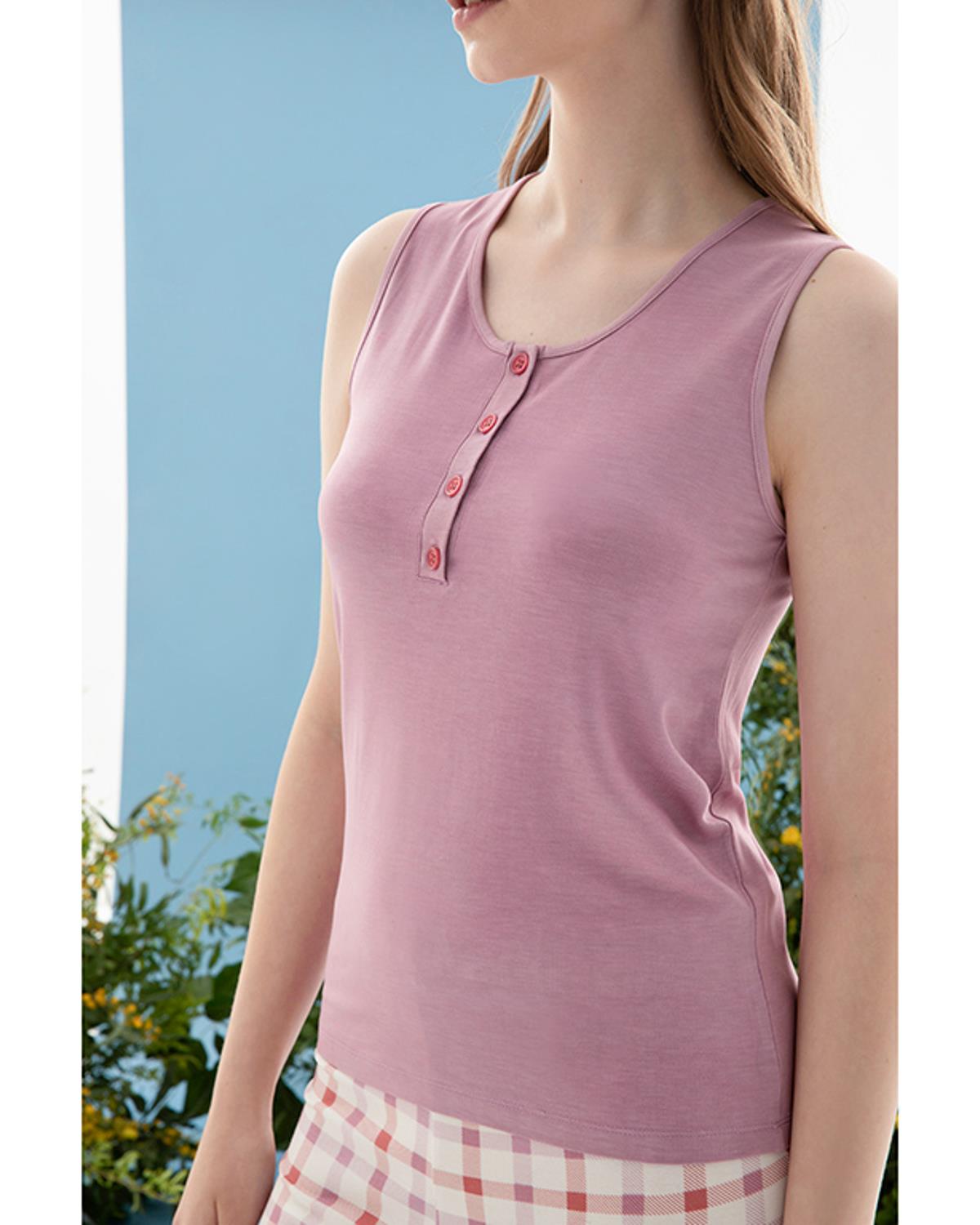 Summer Check Комплект Пижама Дамски, Вискоза, Люляк., L