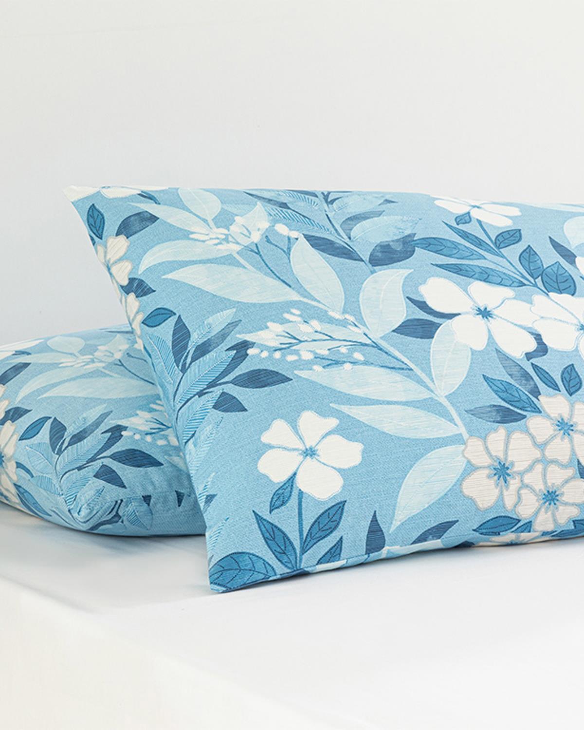 Summer Garden Cotton 2 pcs Pillow Case 50x70 cm Blue