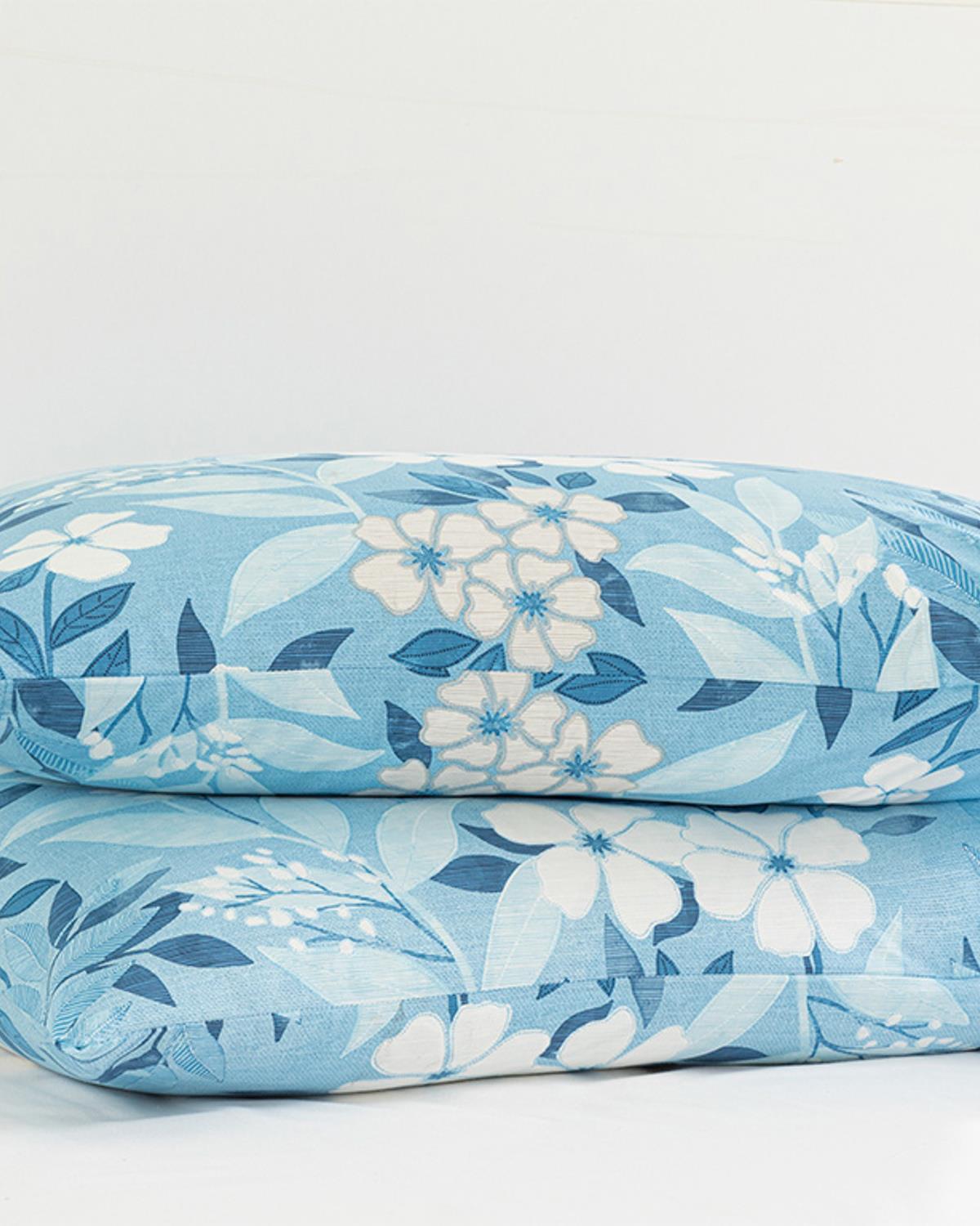 Summer Garden Cotton 2 pcs Pillow Case 50x70 cm Blue
