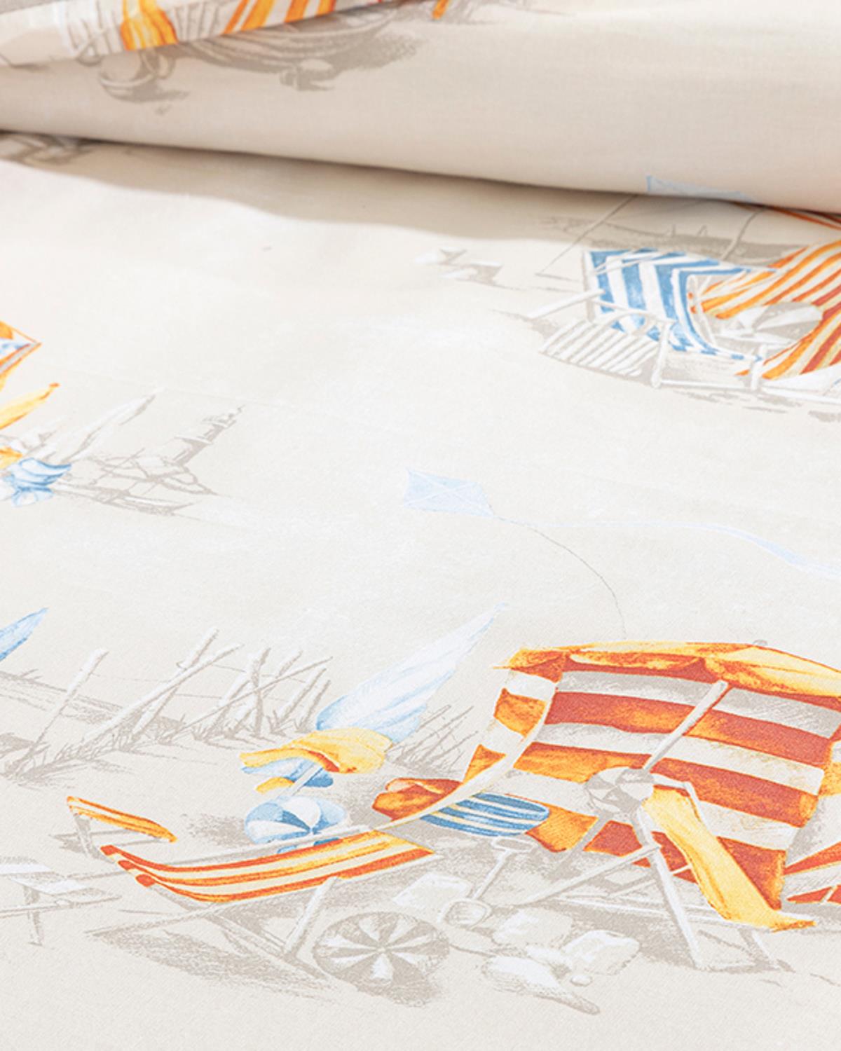 Sunny Beach Спален Комплект Двоен Памучен 200x220 см Бежов