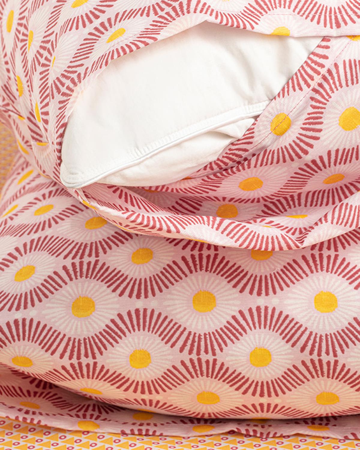 Sunny Side Кълъфка За Възглавница 2Бр., Лесно За Гладене, Розово, 50 X 70 Cm