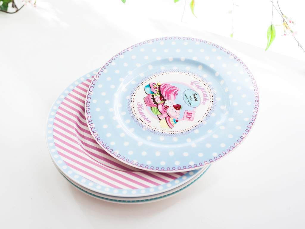 Sweeth Delight Чиния за Торта 4 Set Bone China . Blue.