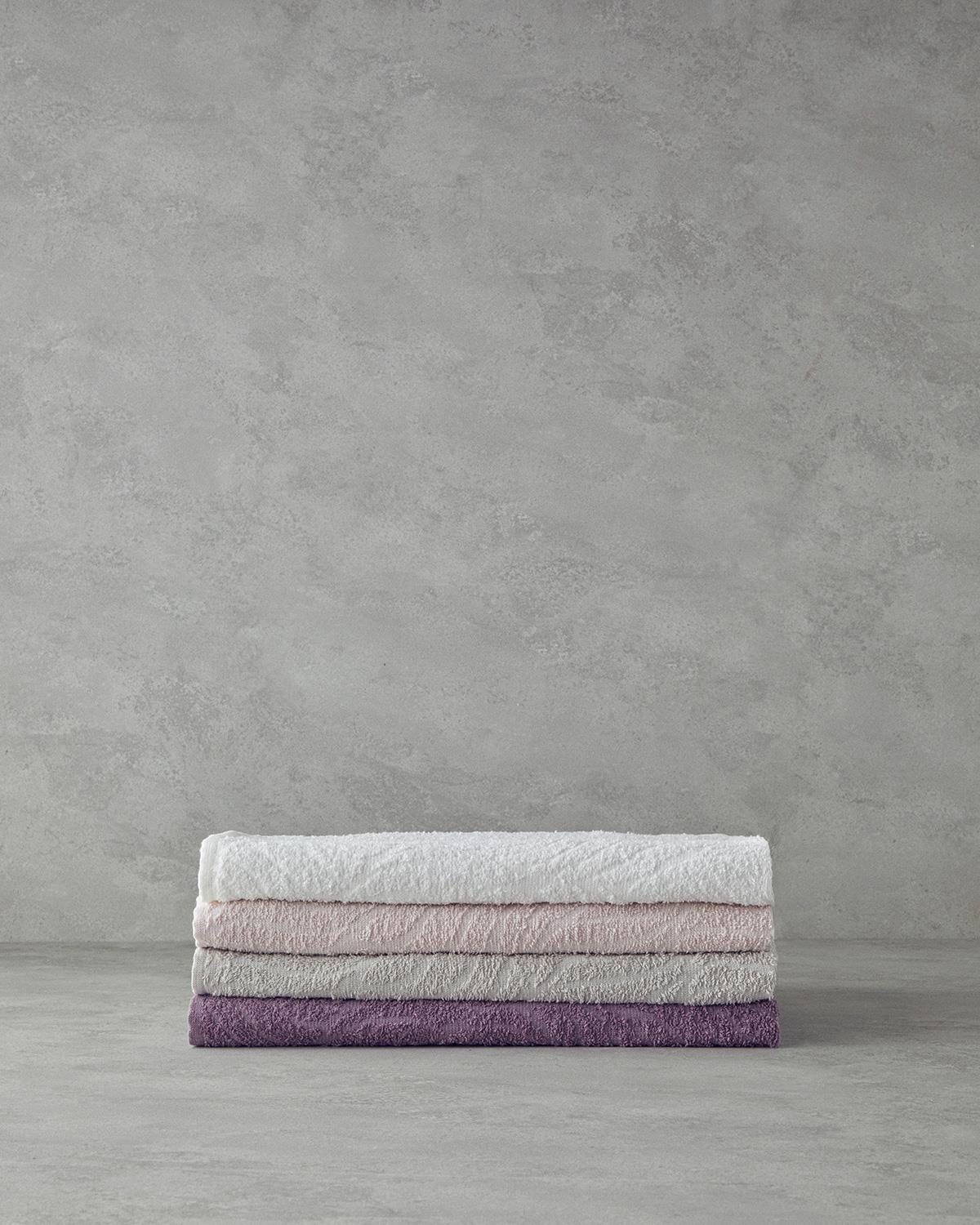 Sylvia Комплект Кърпи За Лице Жакардов 4 части Памучен полиестер 50x80 см Бял-Каменен-Розов-Тъмнол