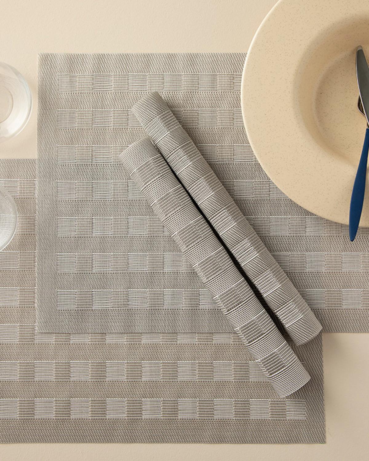 Sylvie Подложки За Хранене 4 бр. Pvc 30x45 см Сив