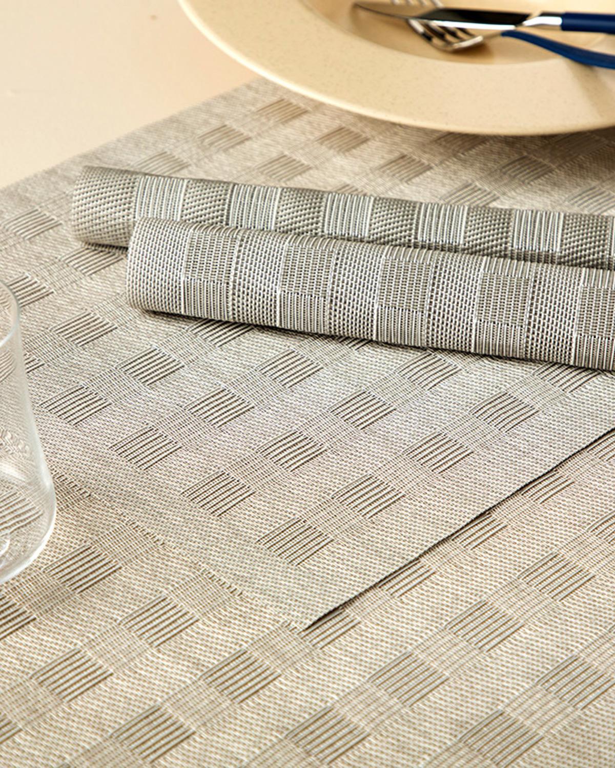 Sylvie Подложки За Хранене 4 бр. Pvc 30x45 см Сив