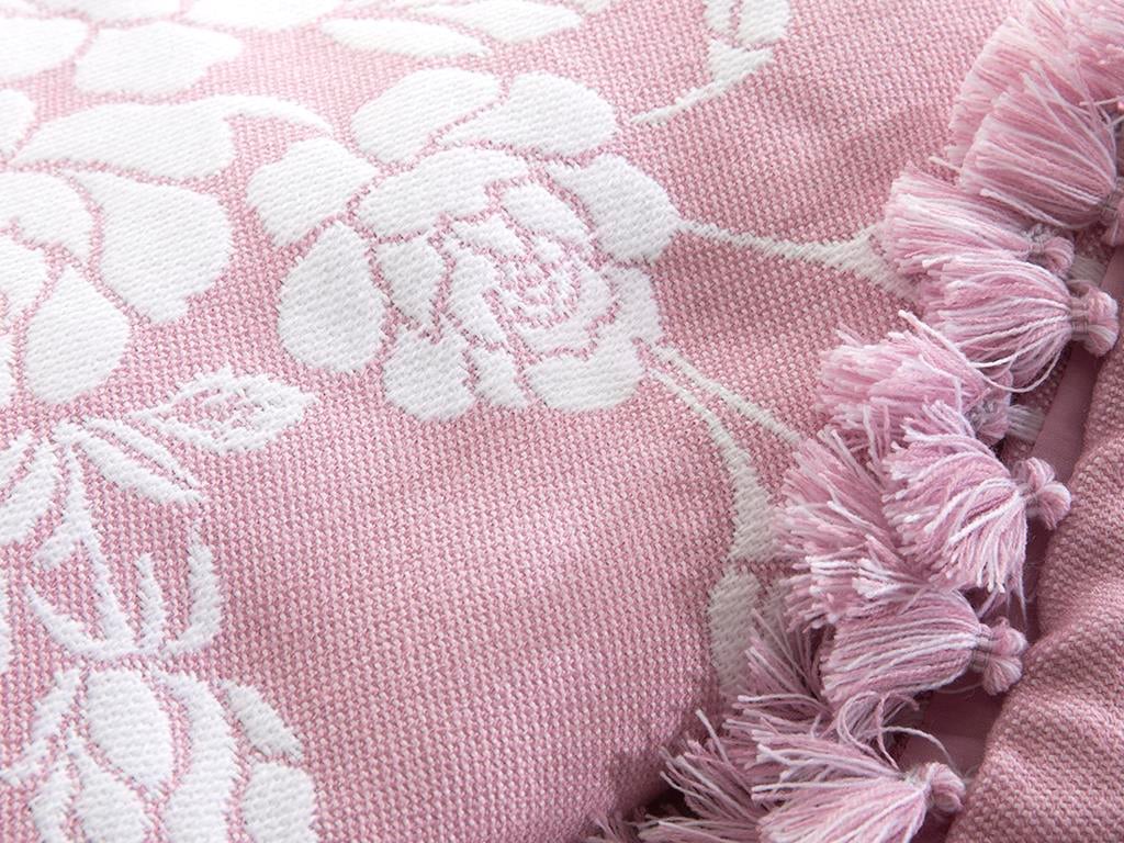 Tassle Rose ПОКРИВКА ЗА ЛЕГЛО К Двоен човек Акрил 240x260 cm Розов цвят
