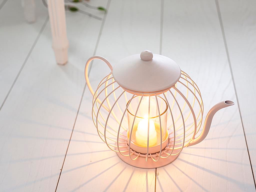 Tea Time СВЕЩНИК Ковано желязо . Light Pink,