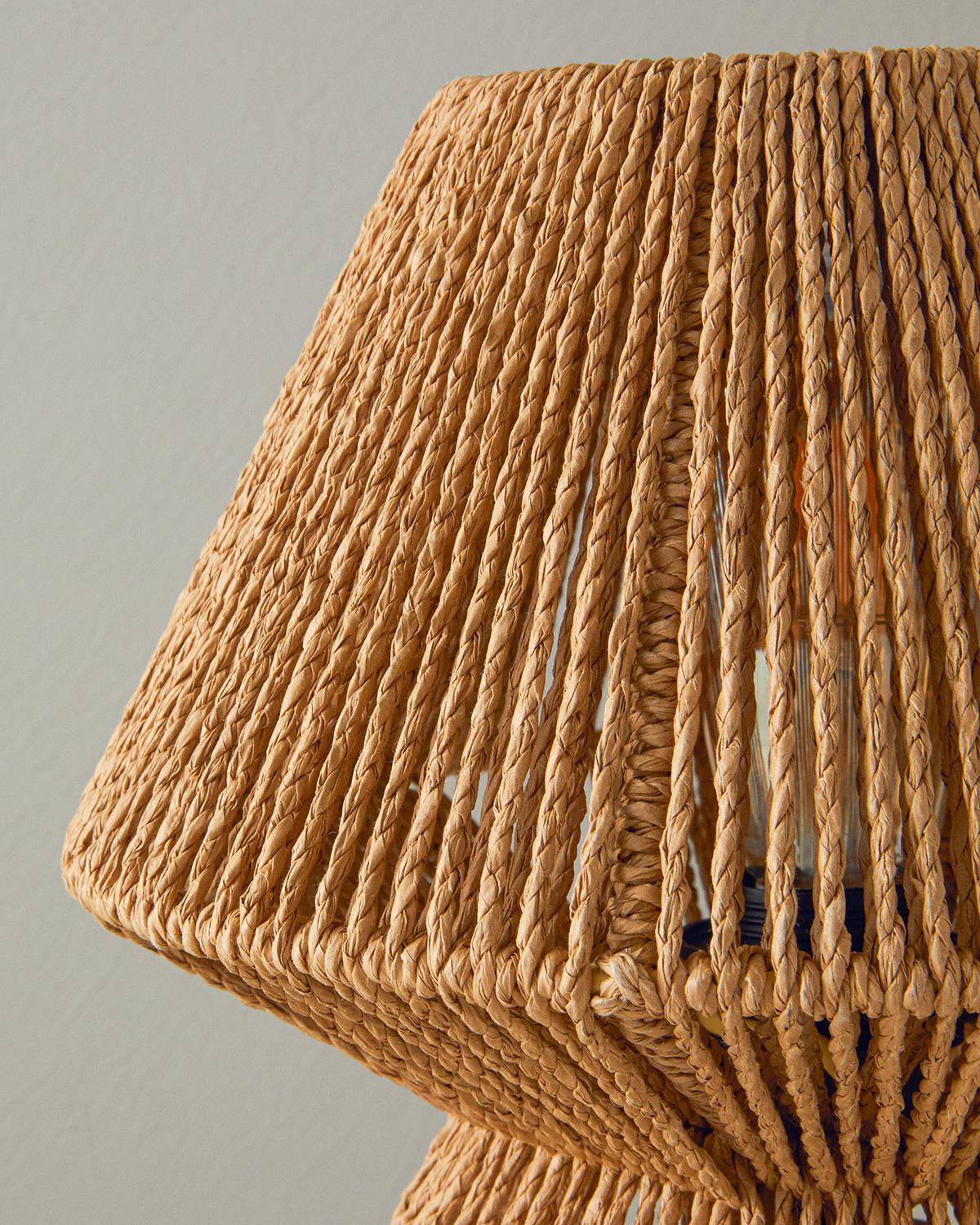Terra Wicker Table Lamp 16x12x20 cm Beige