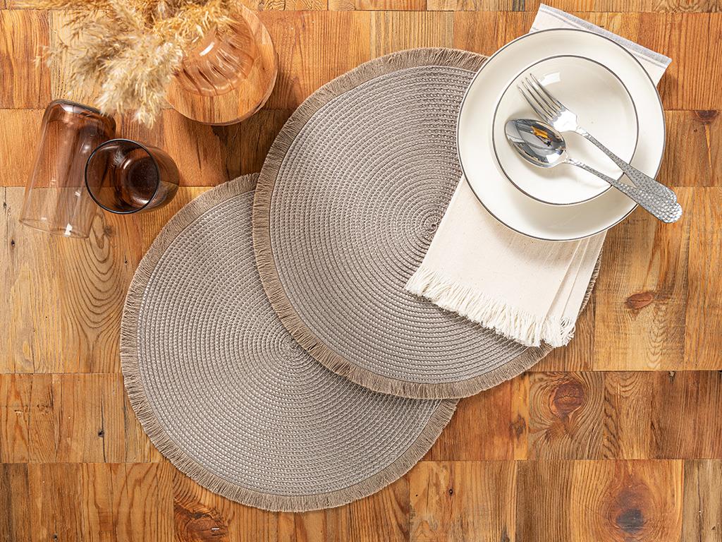 Terra Подложки За Хранене 2 бр. Полипропилен 38 см Бежов