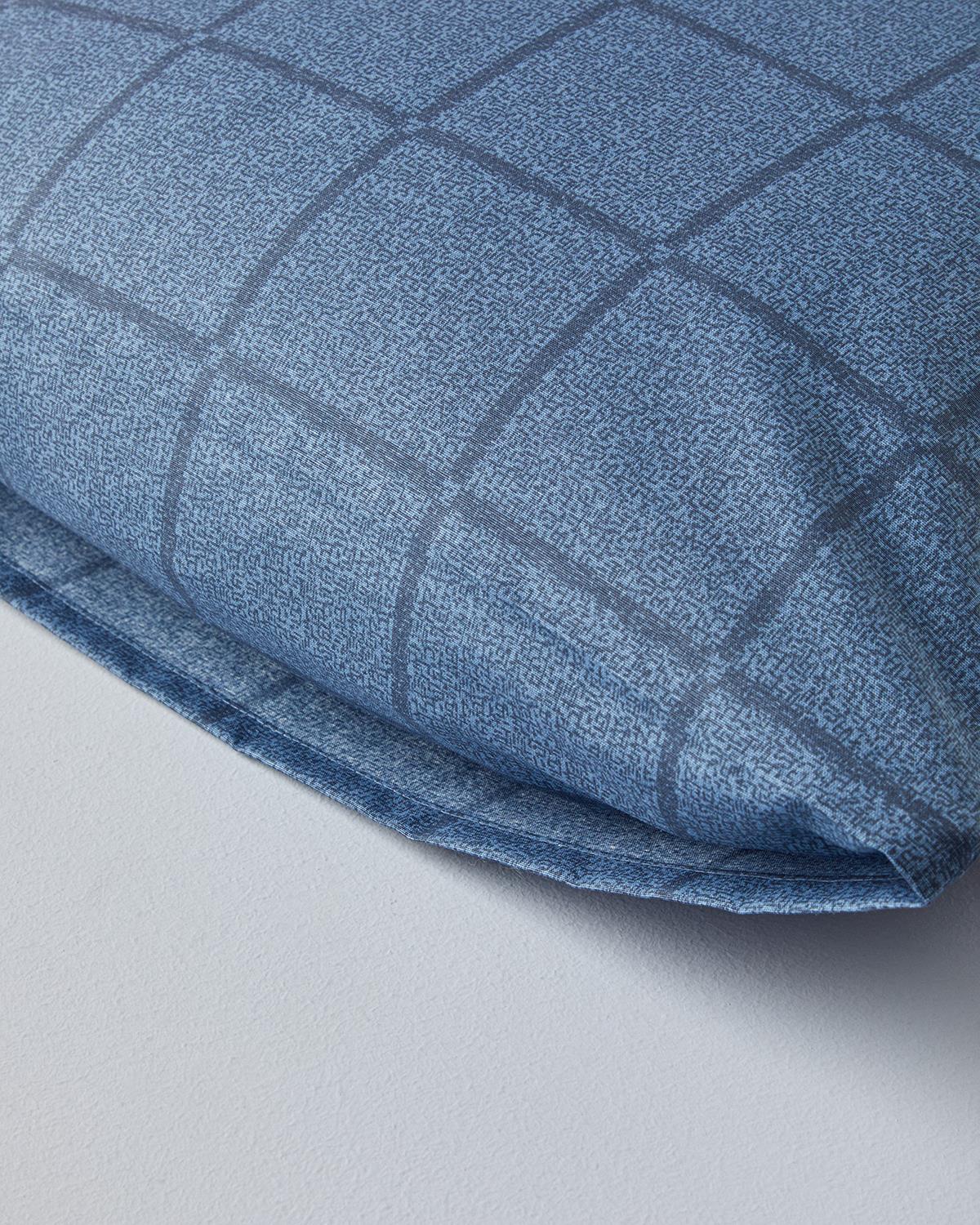 Textured Check Калъфка За Възглавница 2 бр. Лесно за гладене 50x70 см Морскосин