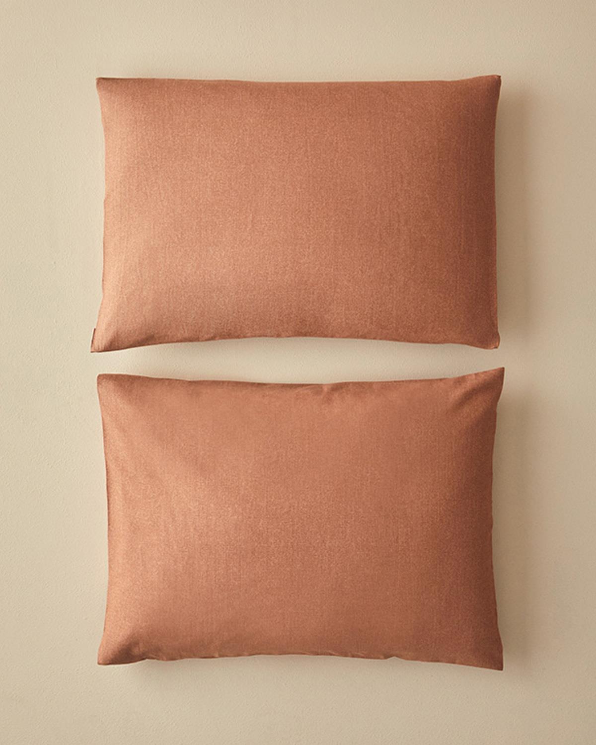 Textured Plain Калъфка За Възглавница 2 бр. Лесно за гладене 50x70 см Теракота