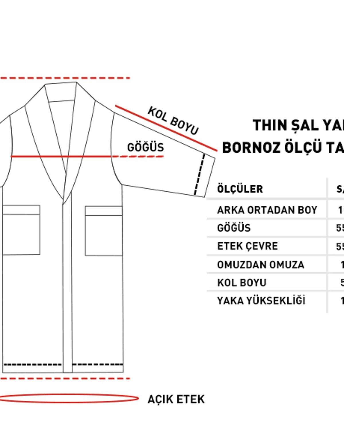 Thin Халат Шал Яка, Бяло, L-Xl