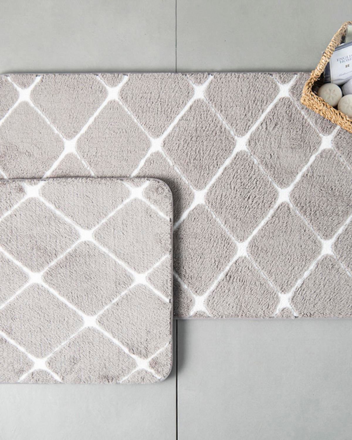 Tile Комплект Постелки За Баня Полиестер 50x80 - 45x50 см Прозрачен