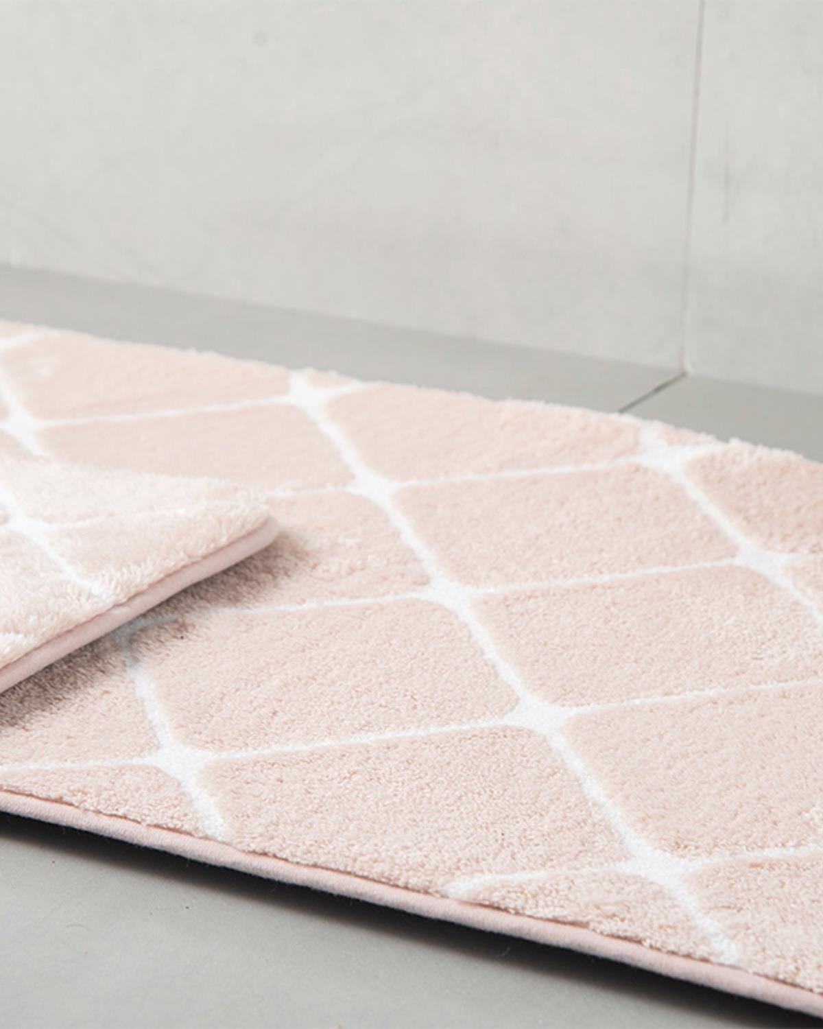 Tile Комплект Постелки За Баня Полиестер 60x100 - 50x60 см Пудра