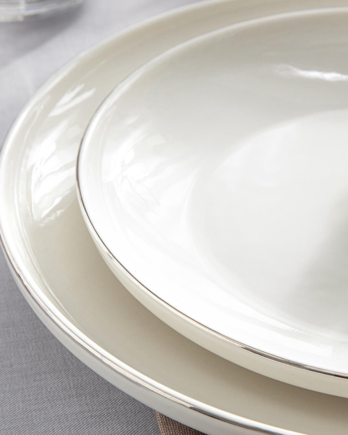 Torino Сервиз За Закуска Порцелан, Сребристо, 0