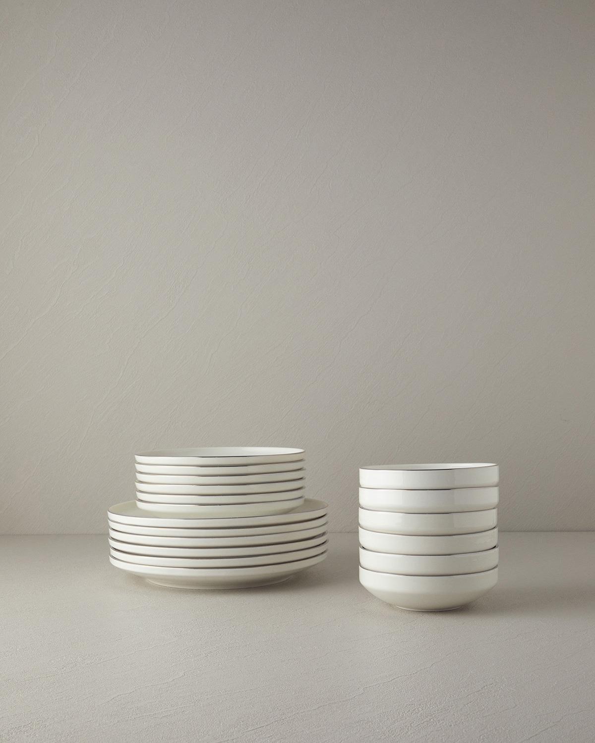 Torino Сервиз За Хранене Порцелан, Сребристо, 0