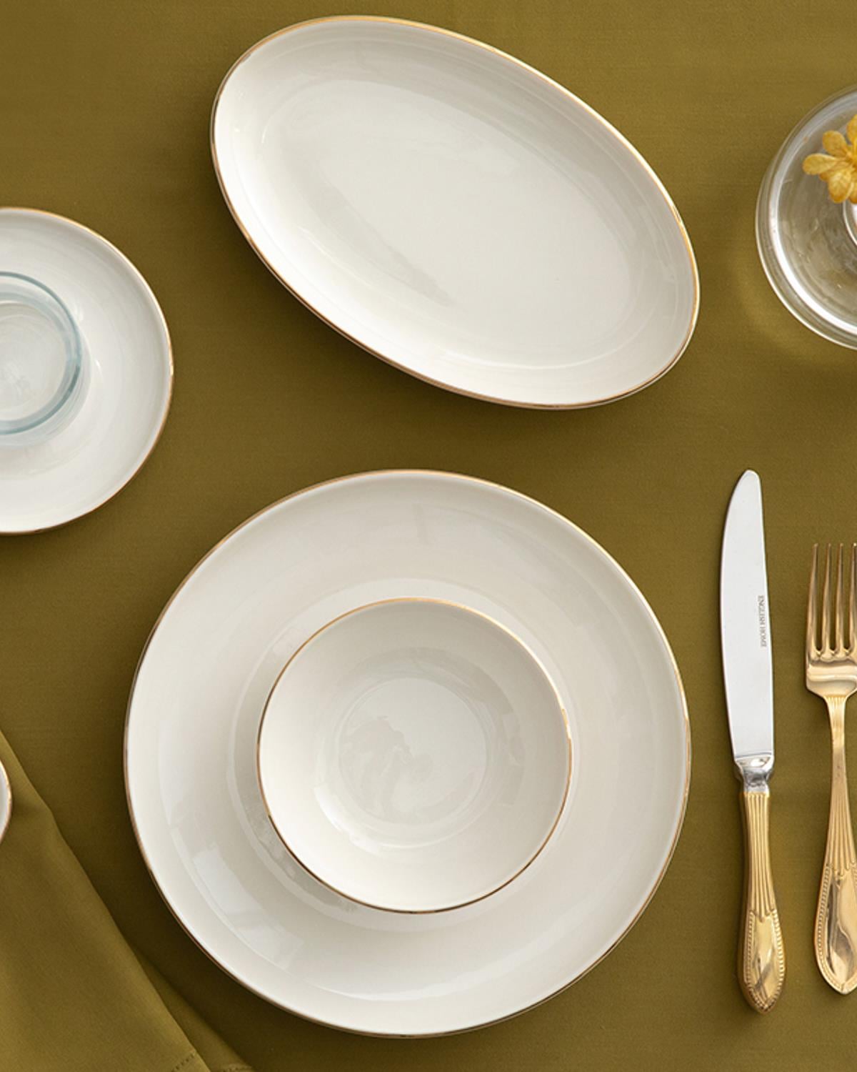 Torino Сервиз За Закуска Порцелан, Златисто, 0