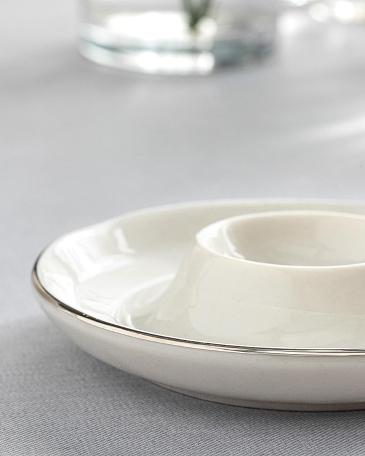 Torino Поставка За Яйца Порцелан, Сребристо, 10 Cm