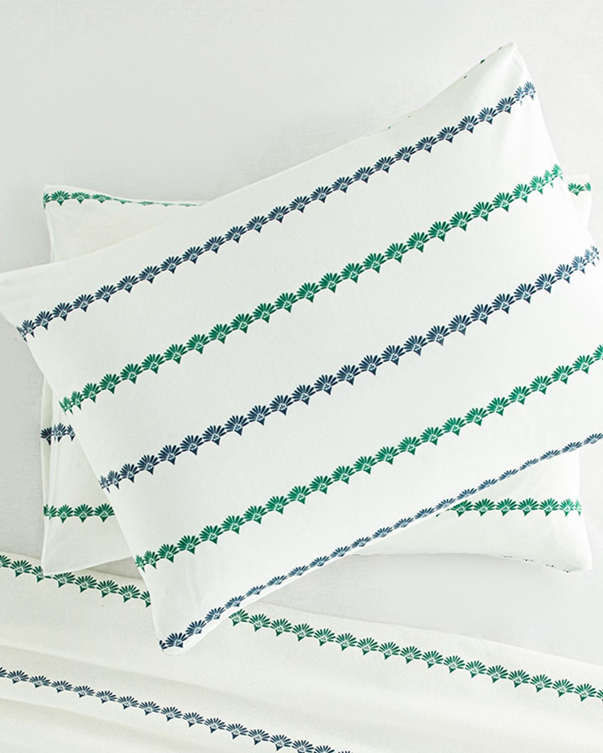 Treelines Кълъфка За Възглавни 2Бр., Лесно За Гладене, Морско Синьо-Зелено, 50 X 70 Cm