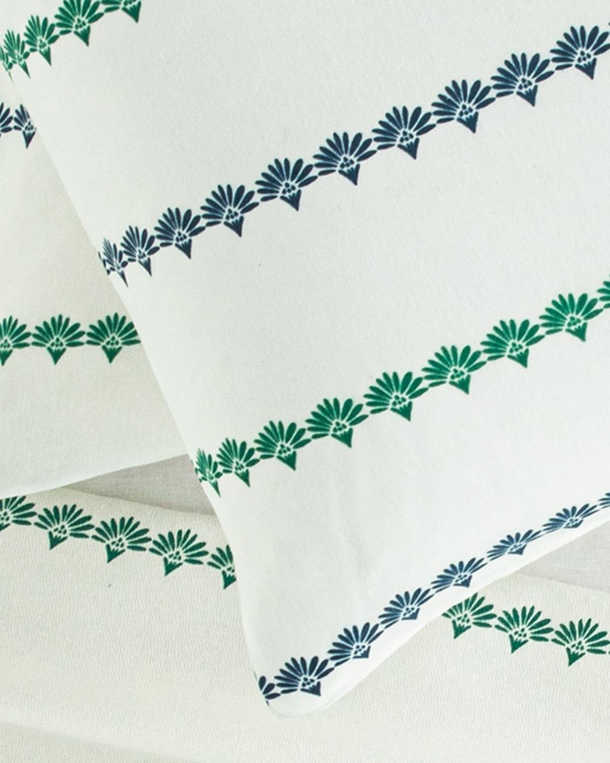 Treelines Кълъфка За Възглавни 2Бр., Лесно За Гладене, Морско Синьо-Зелено, 50 X 70 Cm