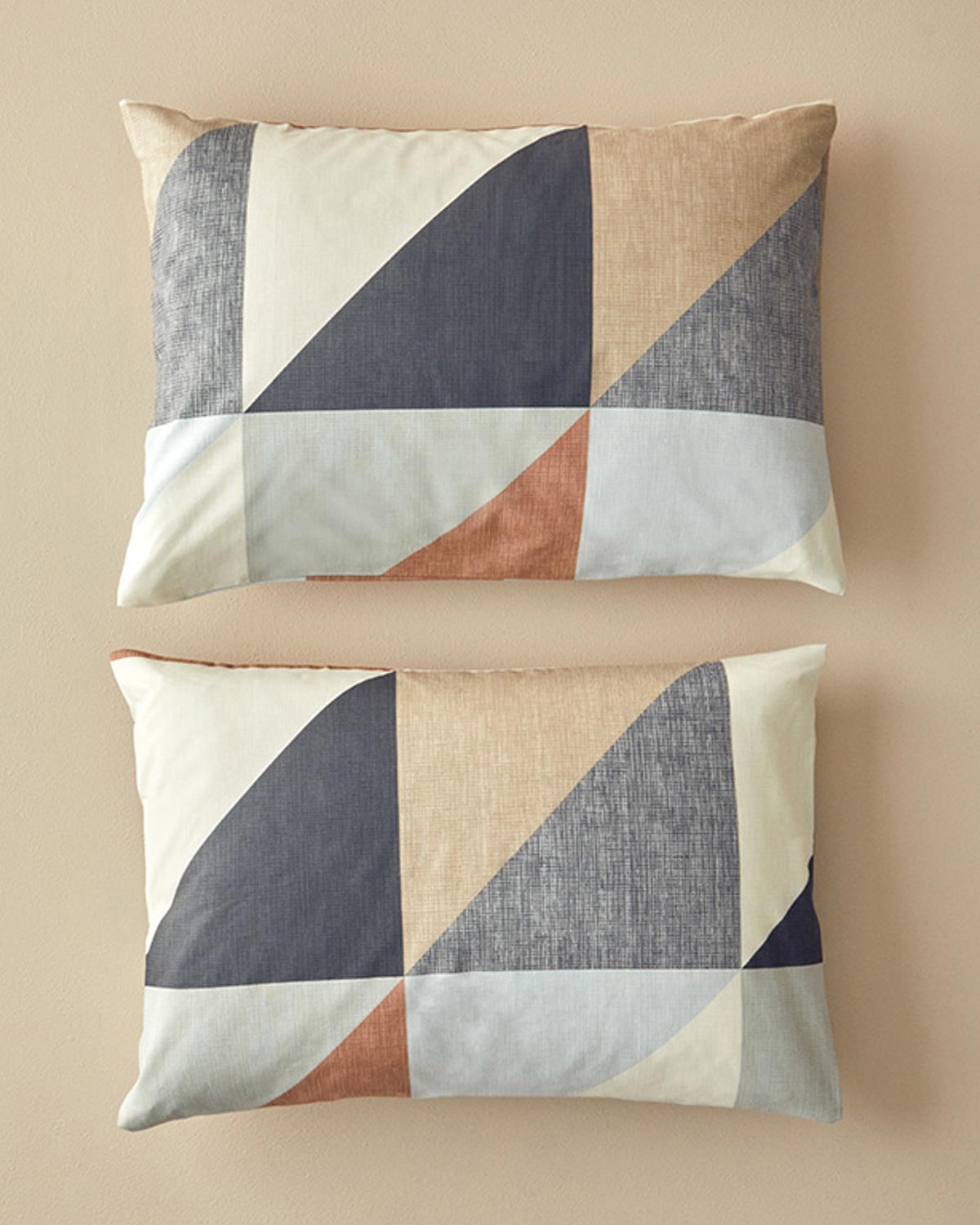 Triad Калъфка За Възглавница 2 бр. Лесно за гладене 50x70 см Сив - Бежов