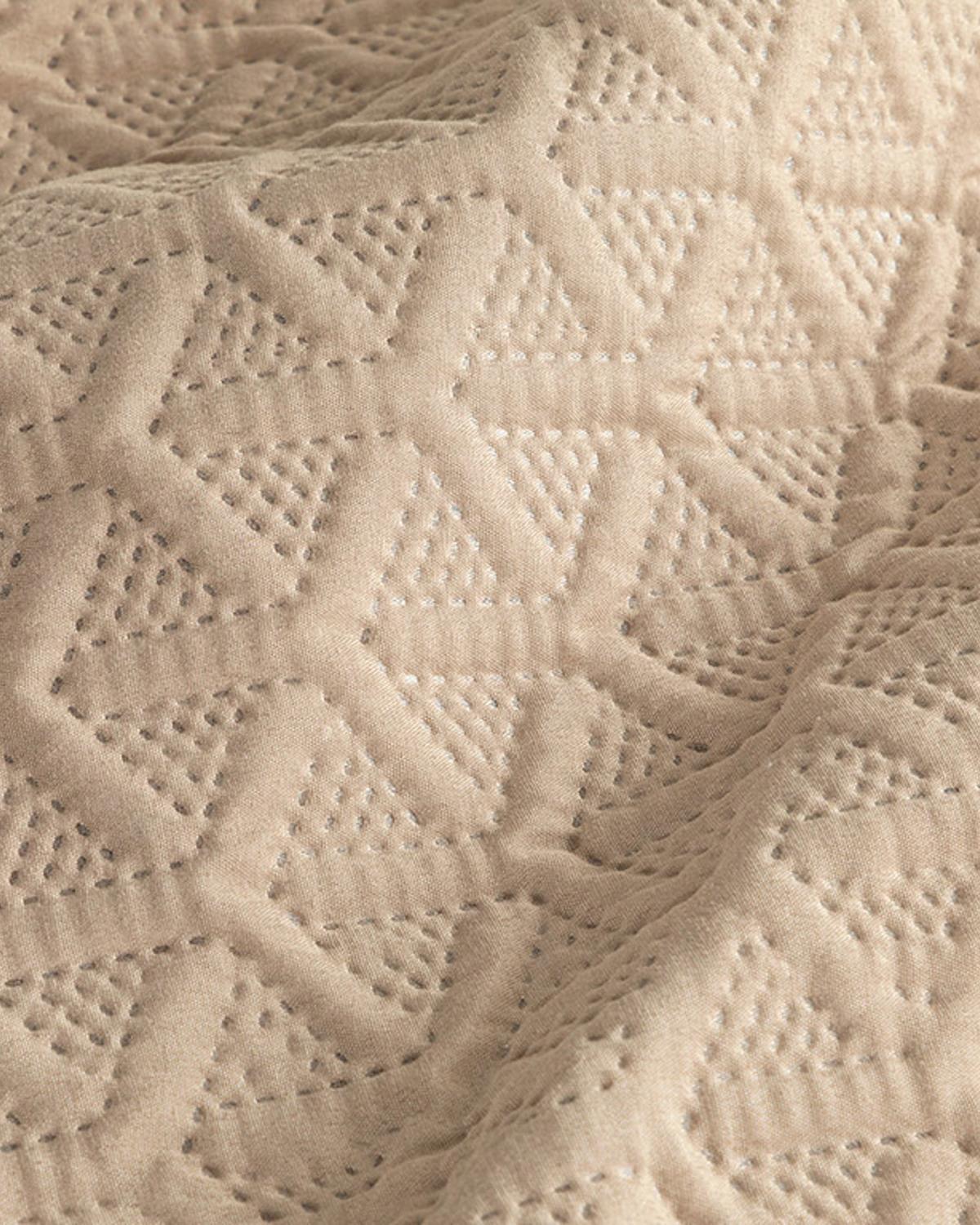 Triangle Покривка За Легло Комплект Единичен Размер, Многофункционално, Бежово, 160 X 220 Cm