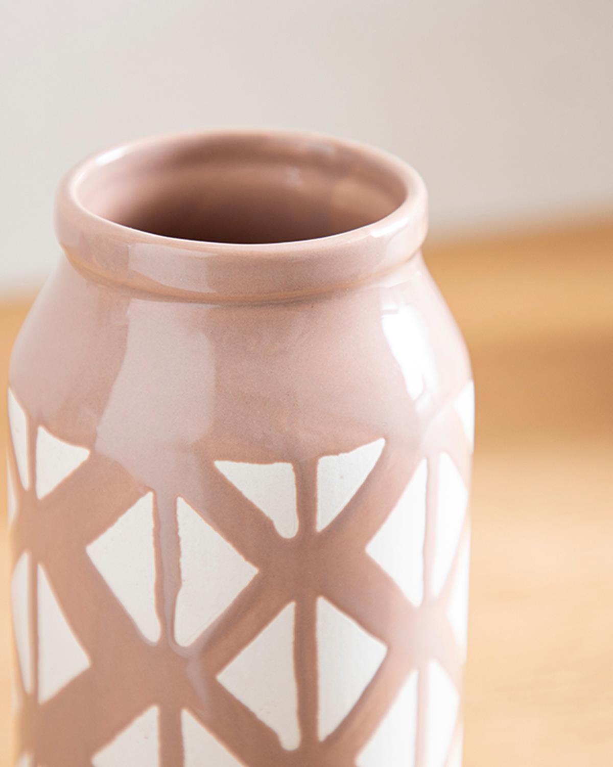 Triangle Ваза 9.6x9.6x17 см Бежов