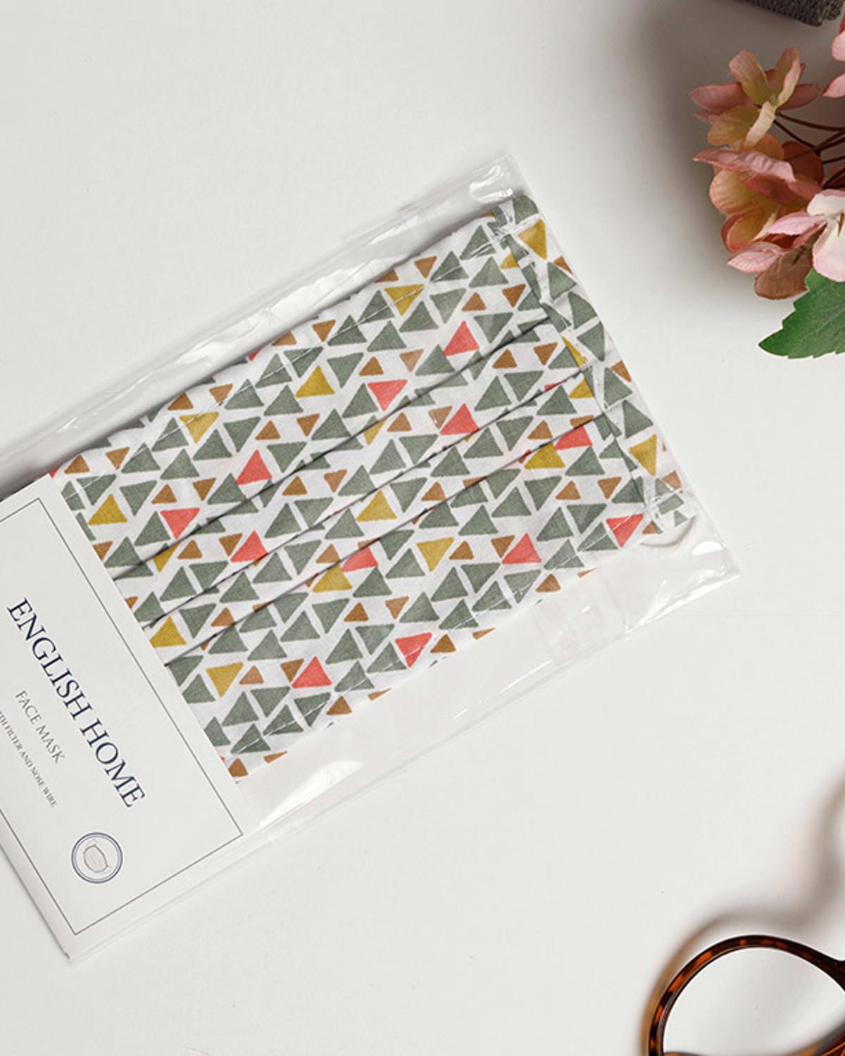 TRIANGLES Маска Плат Памук 9,5x18 см Зелен