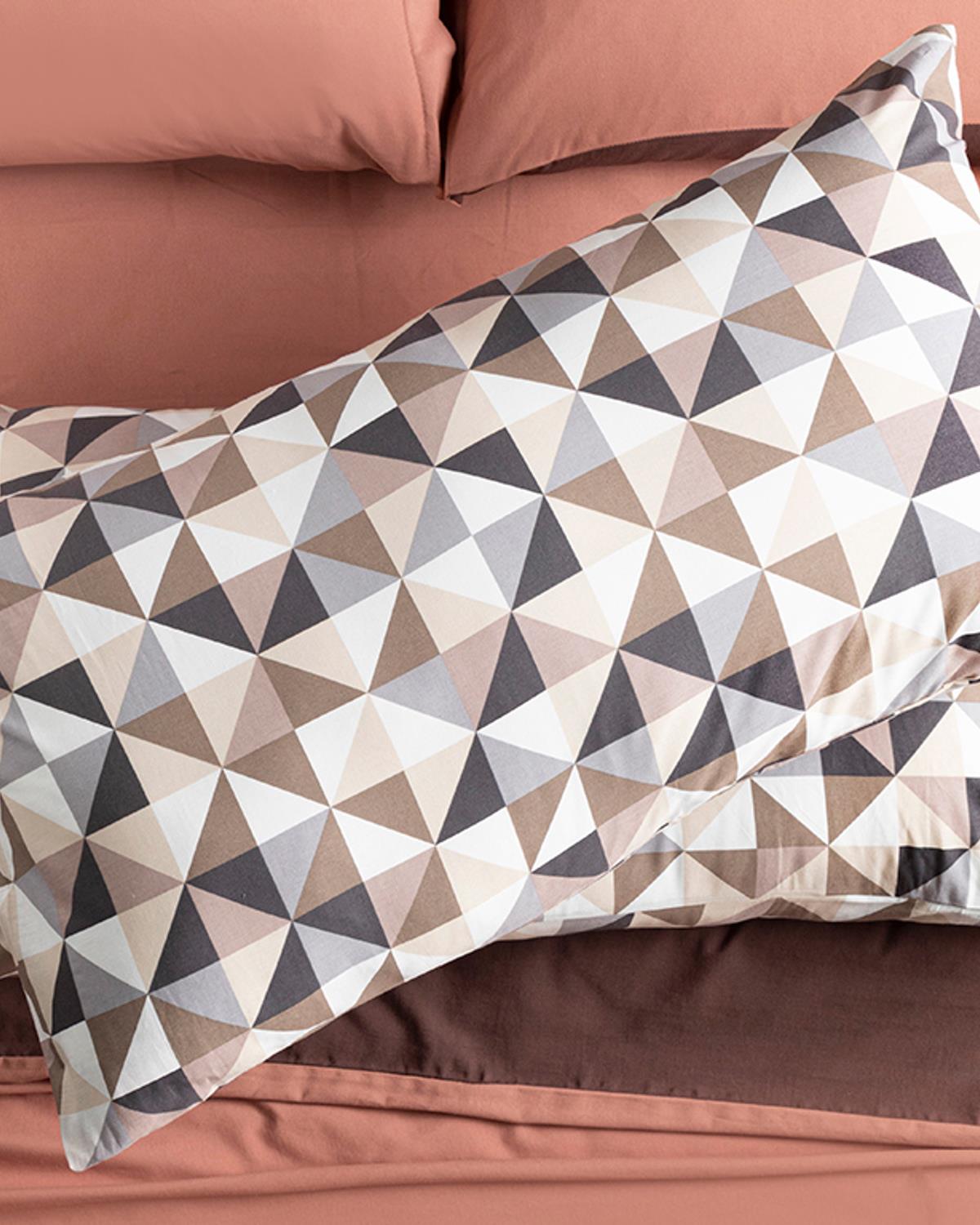 Trigon Калъфка За Възглавница 2 бр. Памучен 50x90 см Сив - Бежов