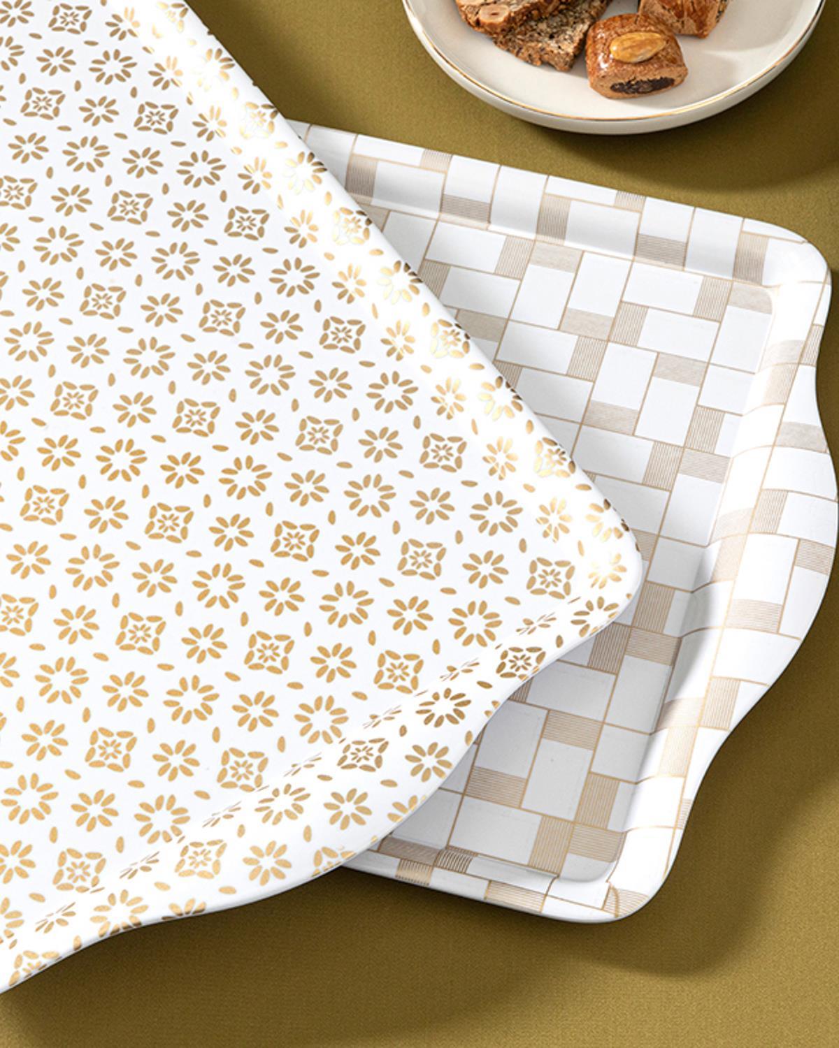 Trine Melamine Tray 46x29 cm Gold