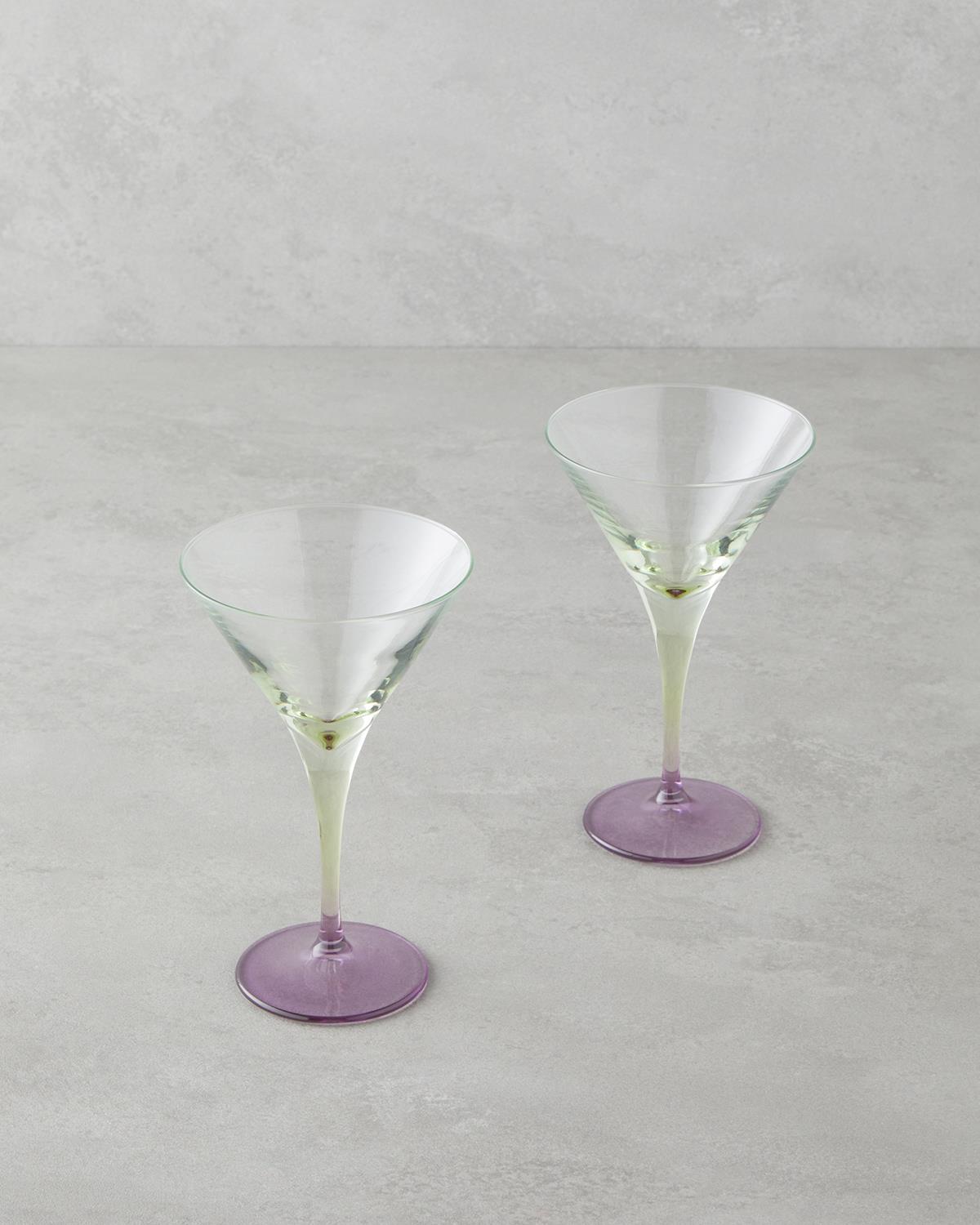 Tropical Чаша 2 бр. Стъкло 175 мл Зелен-Виолетов