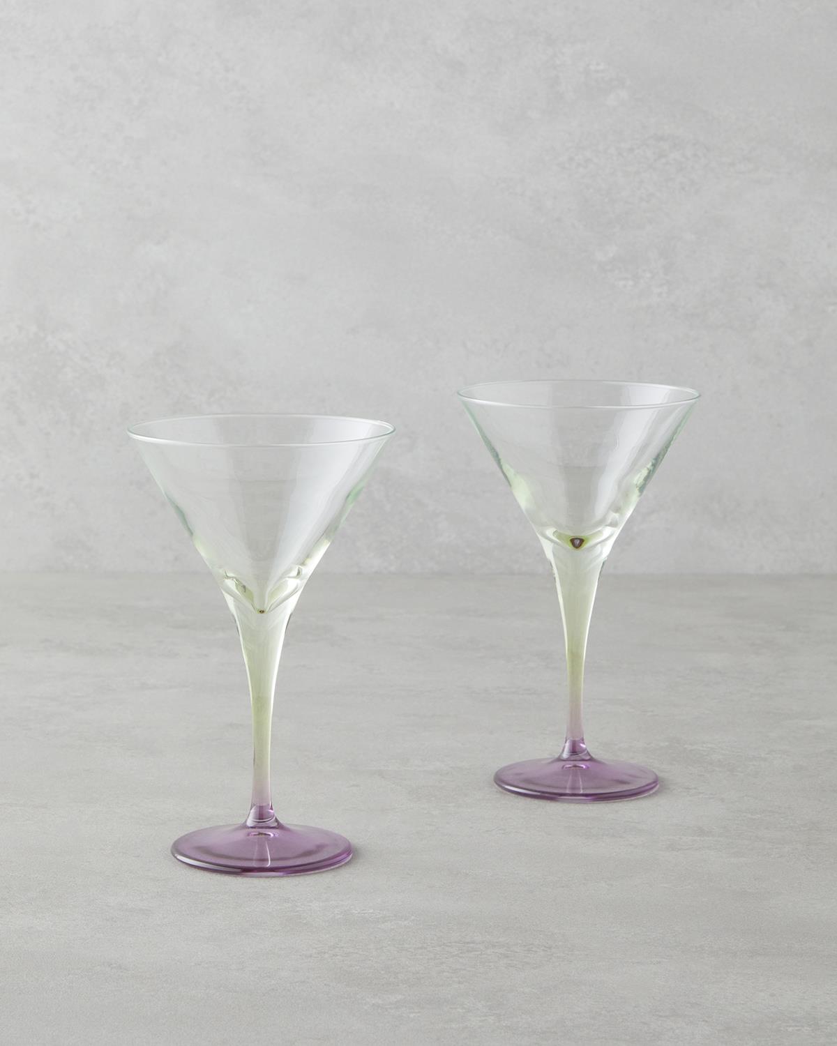 Tropical Чаша 2 бр. Стъкло 175 мл Зелен-Виолетов